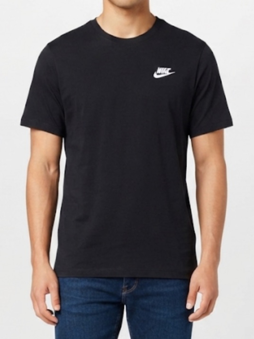 Nike Men’s Black Short Sleeve Tee with White Swoosh Logo Size Large